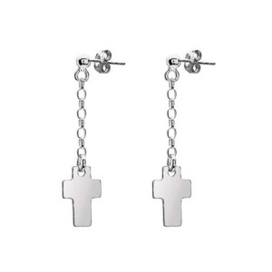 Kolczyki krzyżyki srebrne